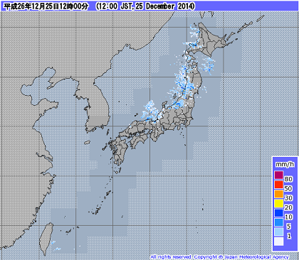 Radar observation (nationwide)_Streaky precipitation echo