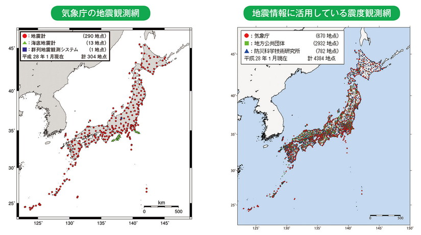 気象庁の地震観測網 地震情報に活用している震度観測網