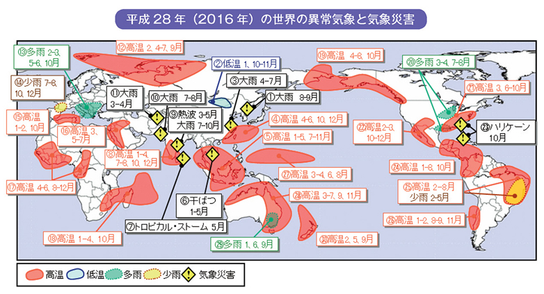 平成28年（2016年）の世界の異常気象と気象災害