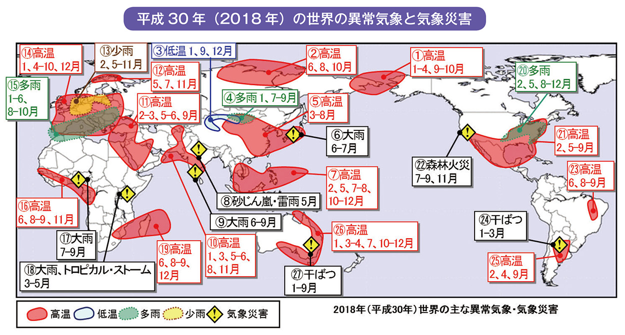 平成30年（2018年）の世界の異常気象と気象災害