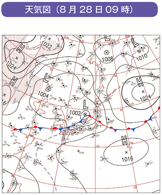 天気図（8月28日09時）