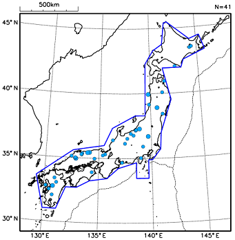 規模が近い地震が続発した事例（内陸地殻内）