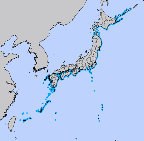 津波予報（気象庁HPの表示例）