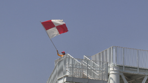 海水浴場における津波フラッグ掲出のデモンストレーション