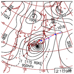 Weather chart at 00UTC, 21 September 2011