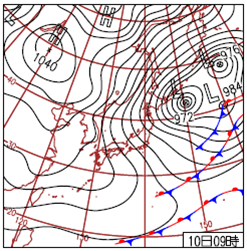 Weather chart at 00UTC, 10 December 2012